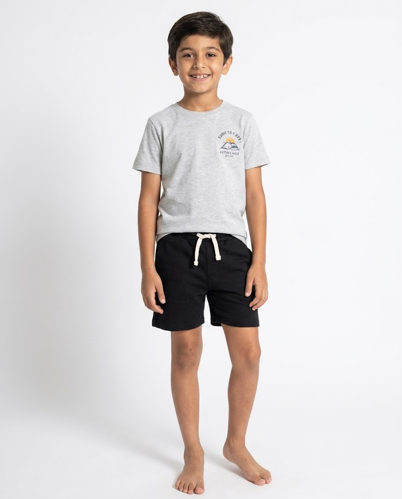 Boys Plain Summer Melton Short