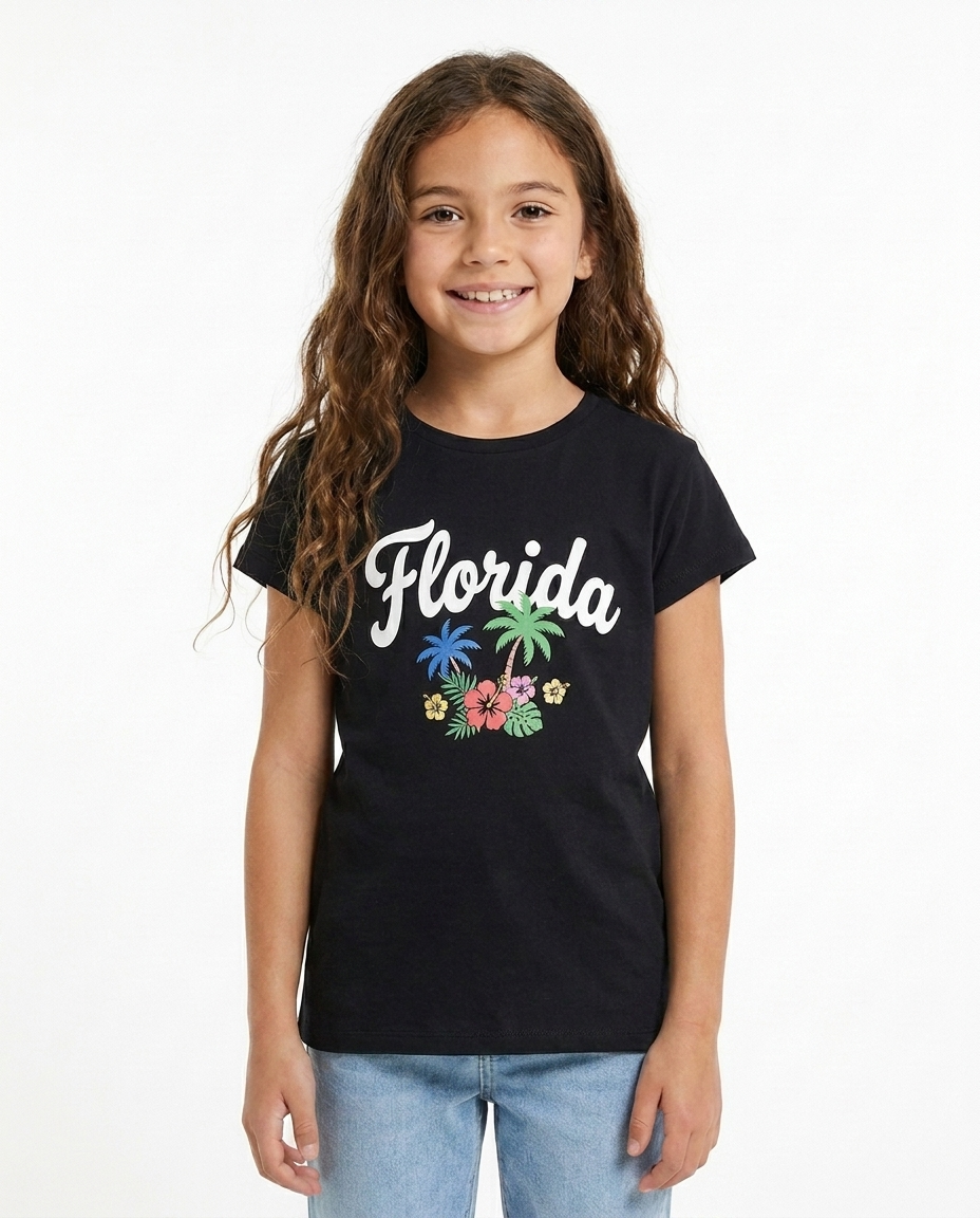 Girls Printed Millions Of Dreams Crop T-Shirt