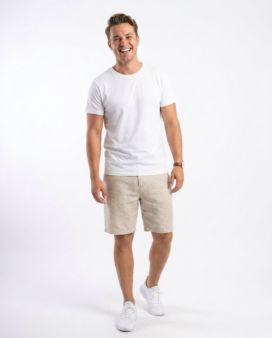 Men Linen Casual Short