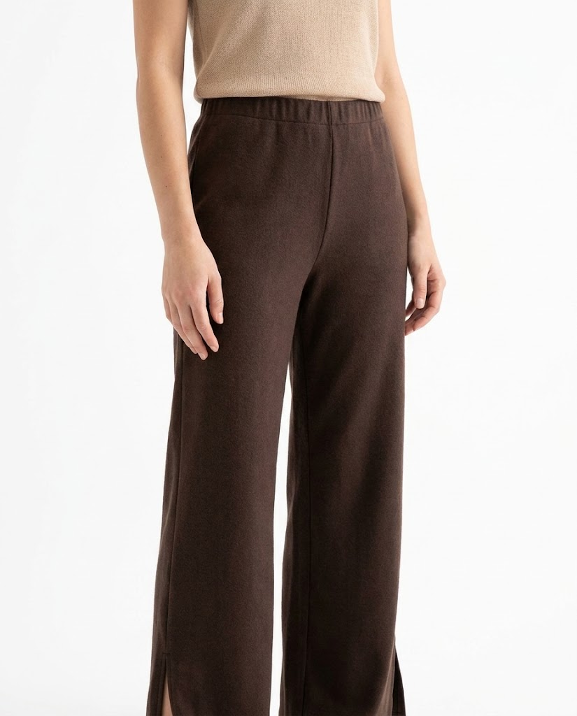 Summer Melton Pants with Front Slit