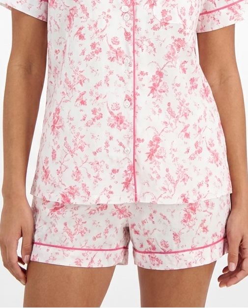Women Printed Half-Sleeve Buttoned Top And Shorts Pajama