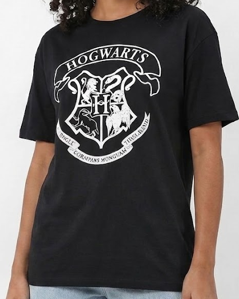 Women Hogwarts Print Half-Sleeve T-Shirt