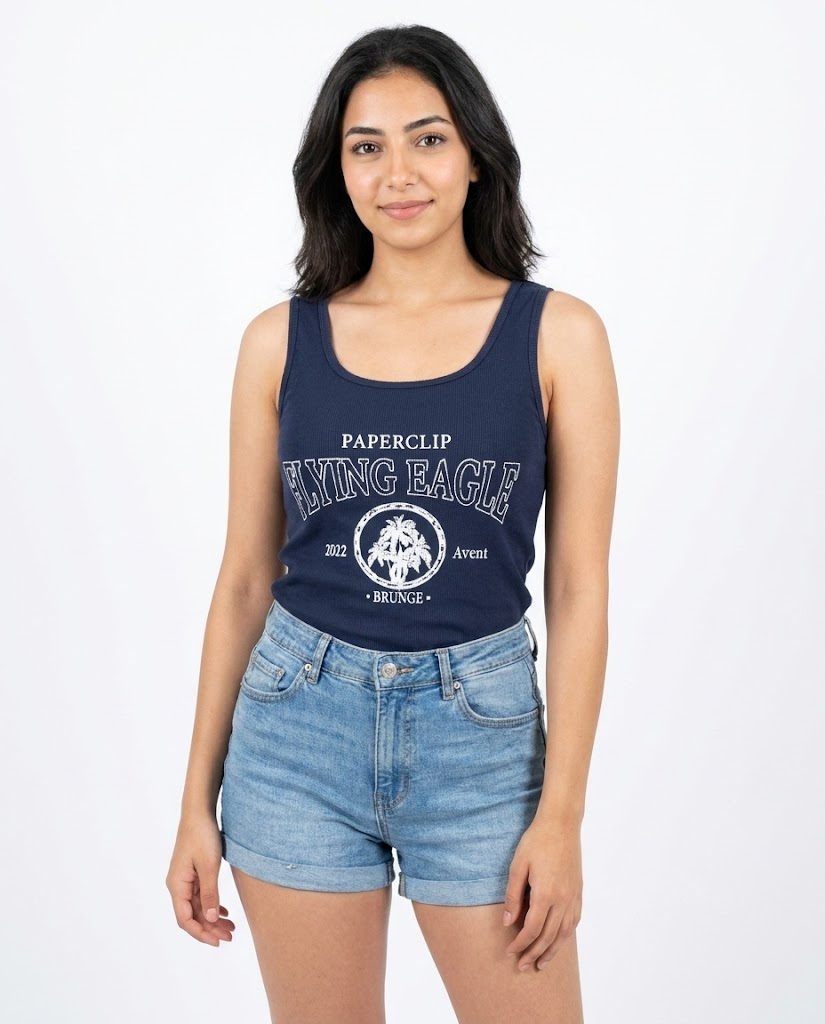 Women Flying Eagle Print Cap Sleeve T-Shirt