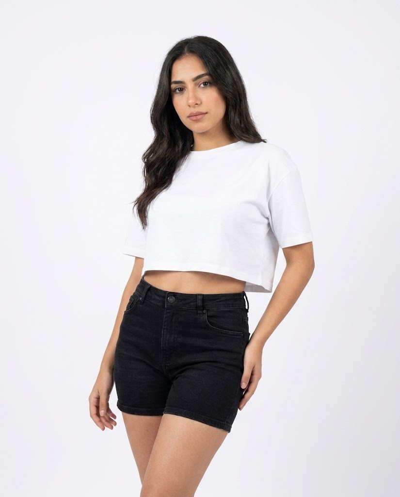 Women Loose 5-Pocket Gabardine Shorts
