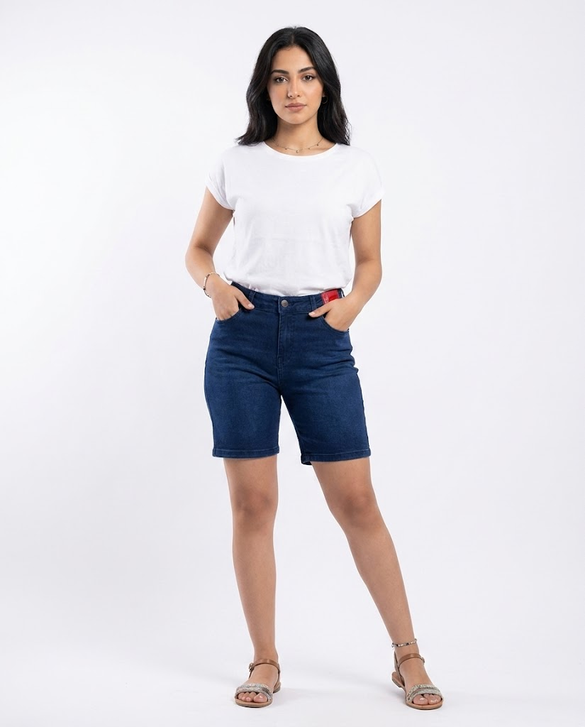 Women Loose Embroidered Denim Shorts