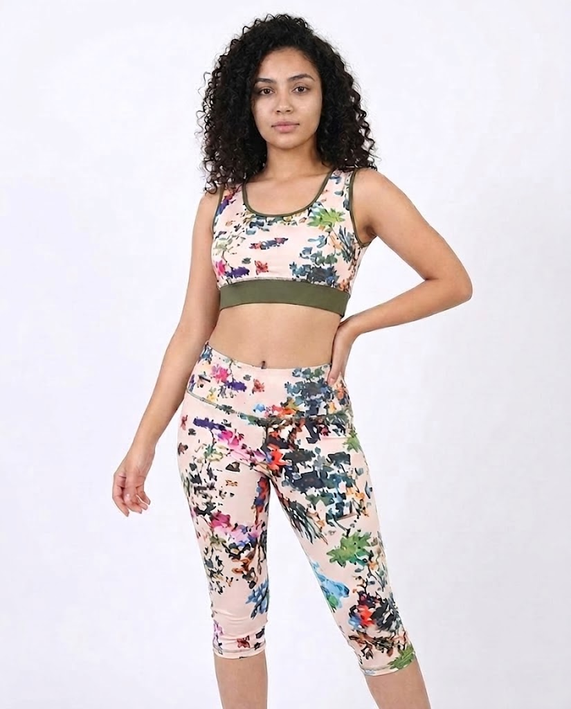 Women Printed Soft Bra And Bermuda Sports Set
