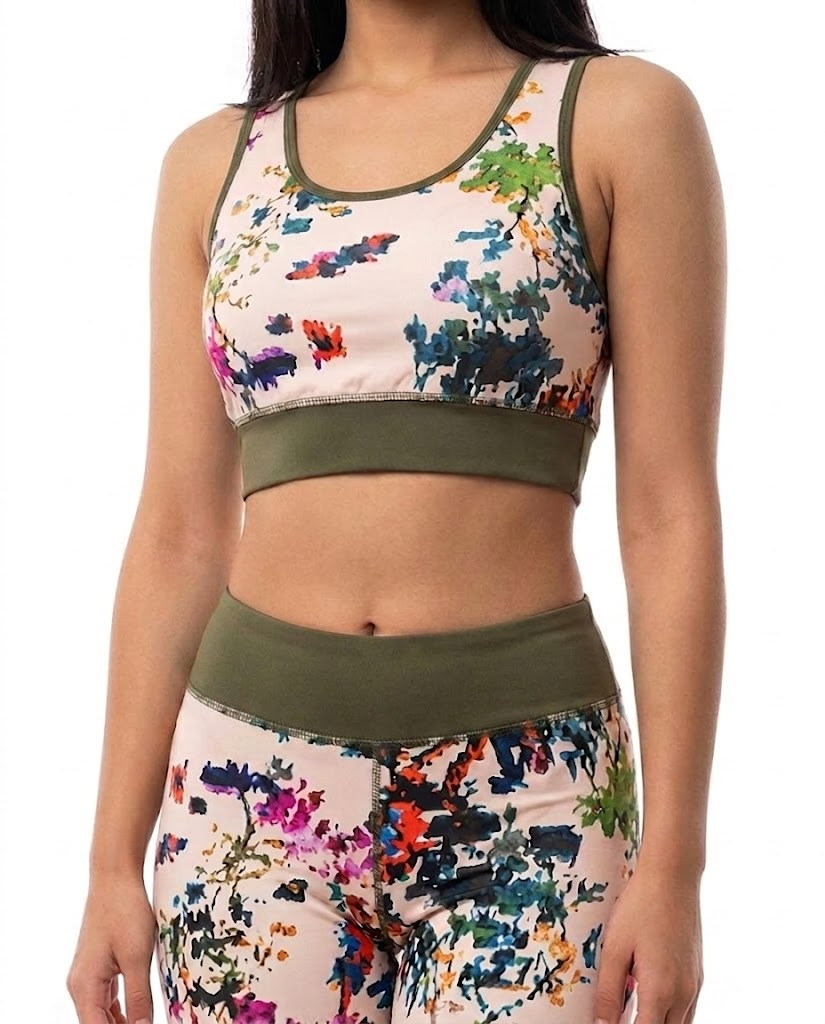 Women Printed Soft Bra And Pants Sports Set