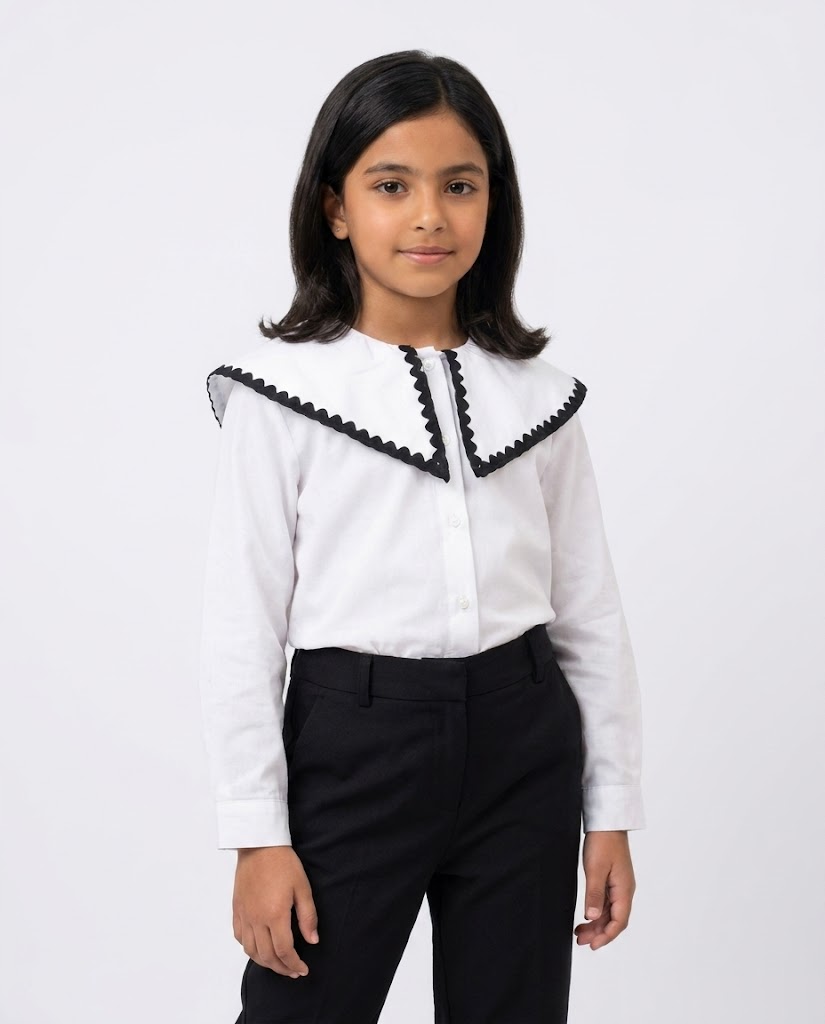 Girls Embroidered Long Sleeves Blouse