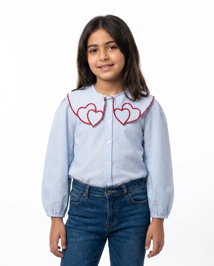 Girls Stripped Long Sleeves Blouse