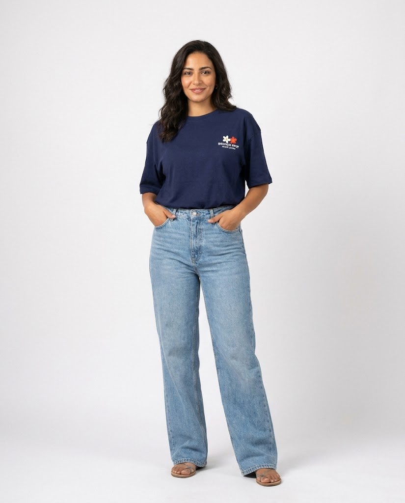 Women Printed Half Sleeves Oversize T-shirt
