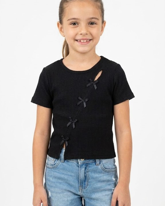 Girls Plain Half Sleeves T-shirt
