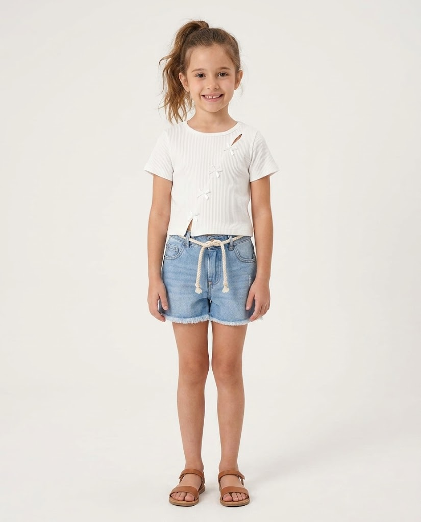 Girls Plain Half Sleeves T-shirt