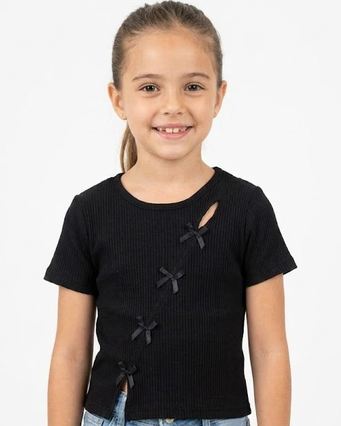 Girls Plain Half Sleeves T-shirt