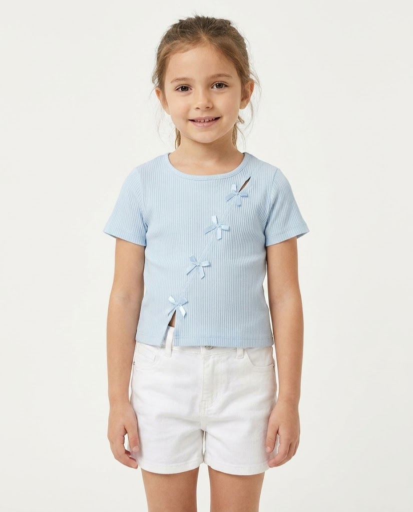 Girls Plain Half Sleeves T-shirt