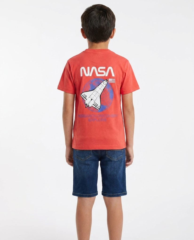 Boys Printed Nasa Half Sleeves T-shirt