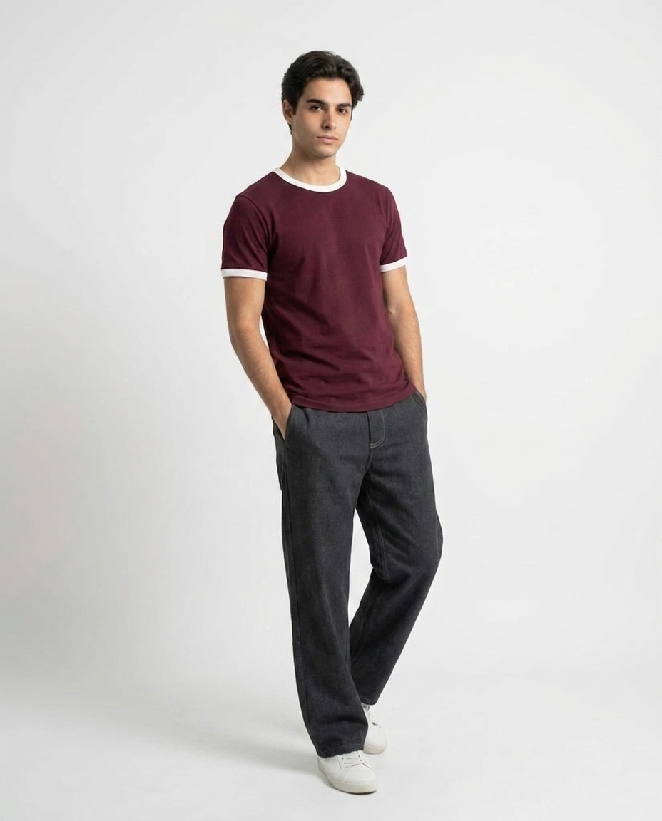 Men Plain Half Sleeves T-shirt