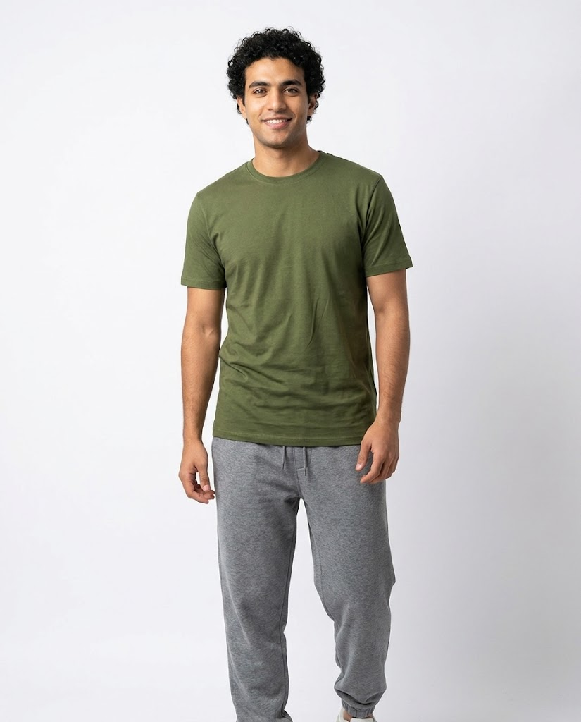 Men Plain Half Sleeves T-shirt