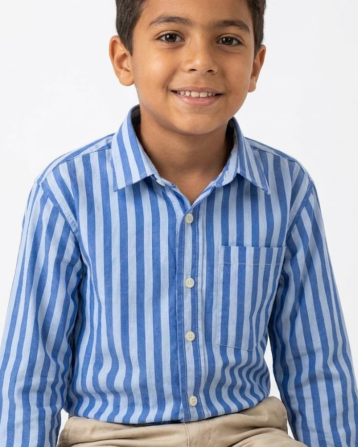 Boys Stripped Casual Long Sleeves Shirt