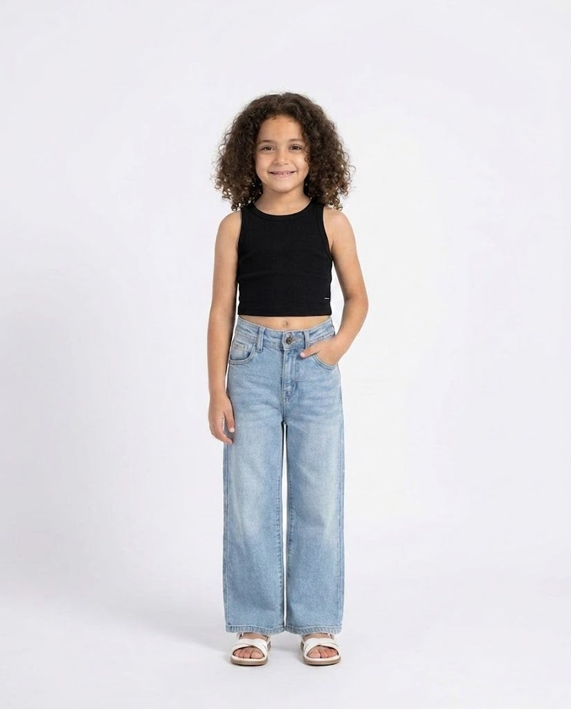 GIRLS PLAIN SLEEVLESS T-SHIRT
