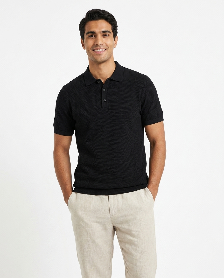 Men Plain Half Sleeves Polo T-shirt