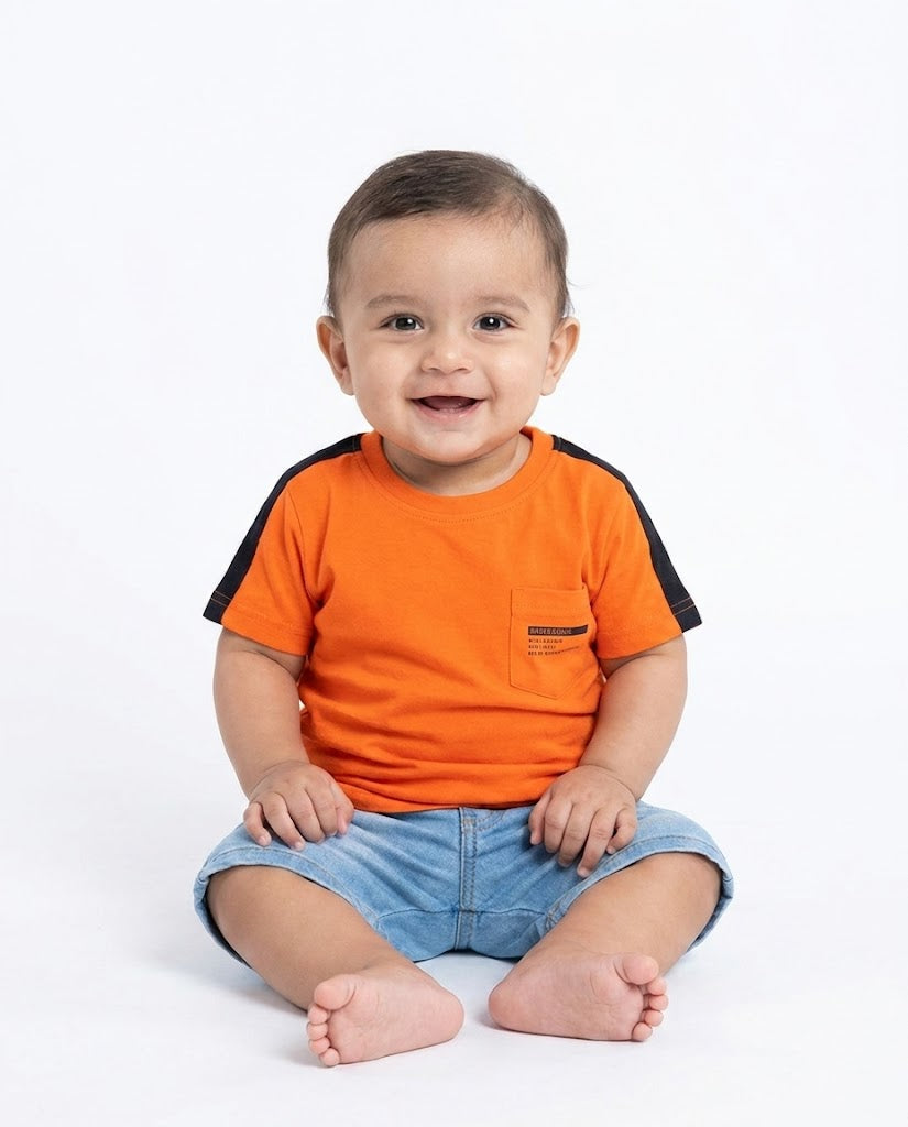 BABY BOY PRINTED HALF SLEEVES T-SHIRT