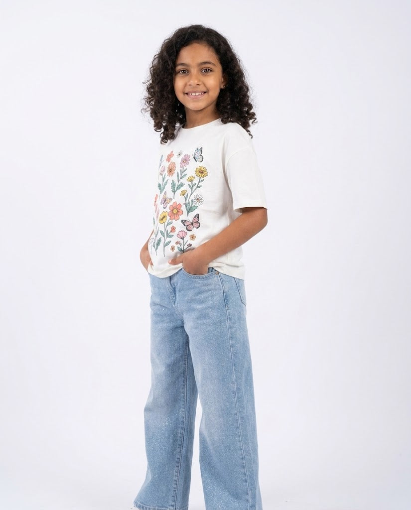 Girls Jeans Wide Leg Pant