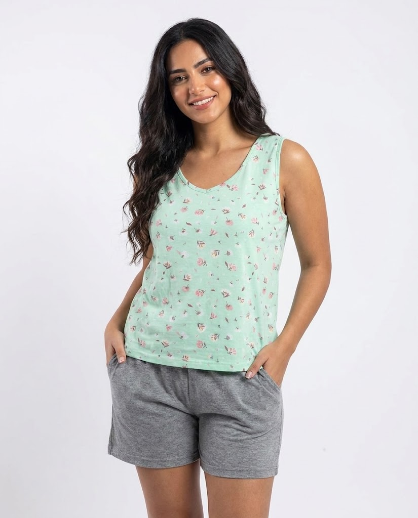 Floral Printed Womens Pajama with Shorts