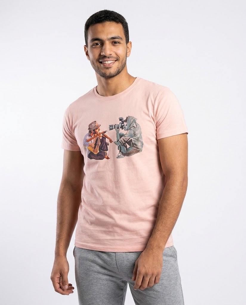 MEN PRINTED CAMERA HALF SLEEVES T-SHIRT