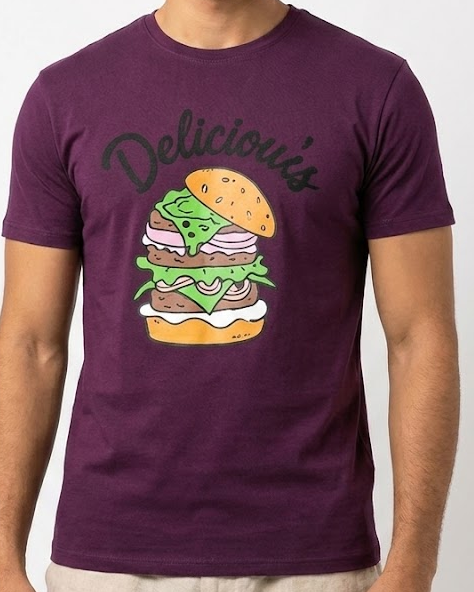 MEN PRINTED SANDWICH HALF SLEEVES T-SHIRT