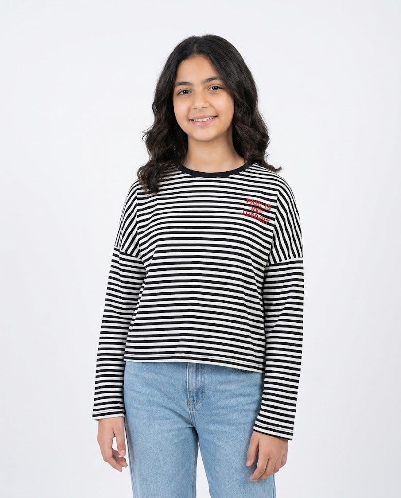 Girls Stripped Long Sleeves T-shirt