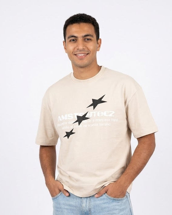 MEN PRINTED AESTHETIKA T-SHIRT OVER SIZE
