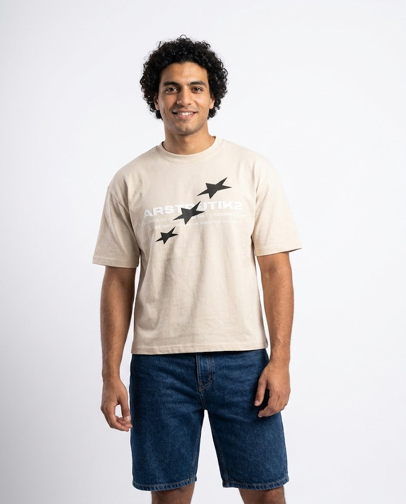 MEN PRINTED AESTHETIKA T-SHIRT OVER SIZE