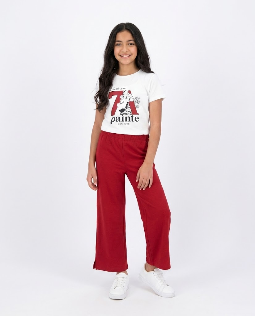Girls Plain Wide Leg Pant