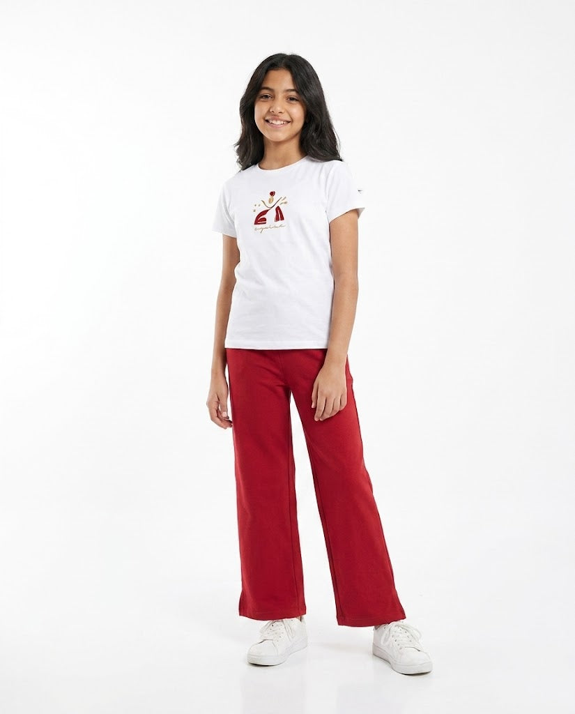 Girls Plain Wide Leg Pant