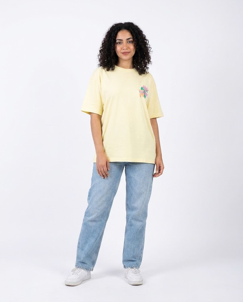 Women Printed Half Sleeves Oversize T-shirt