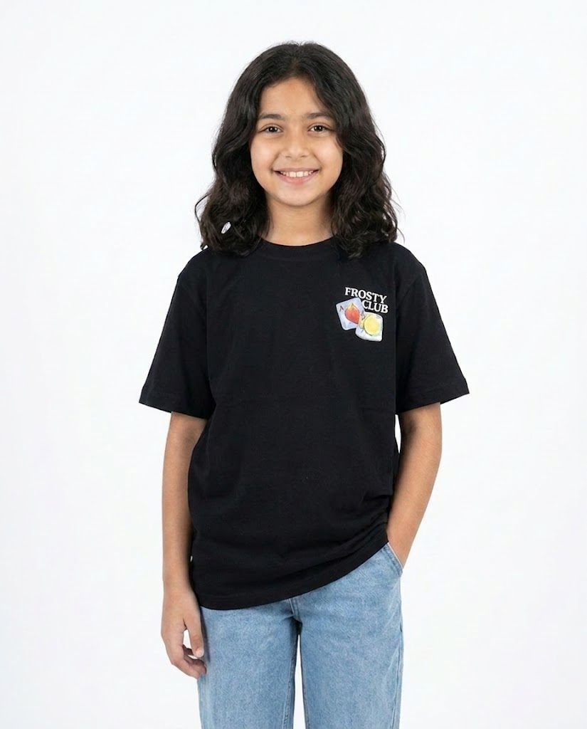 Girls Printed Frosty Half Sleeves T-shirt