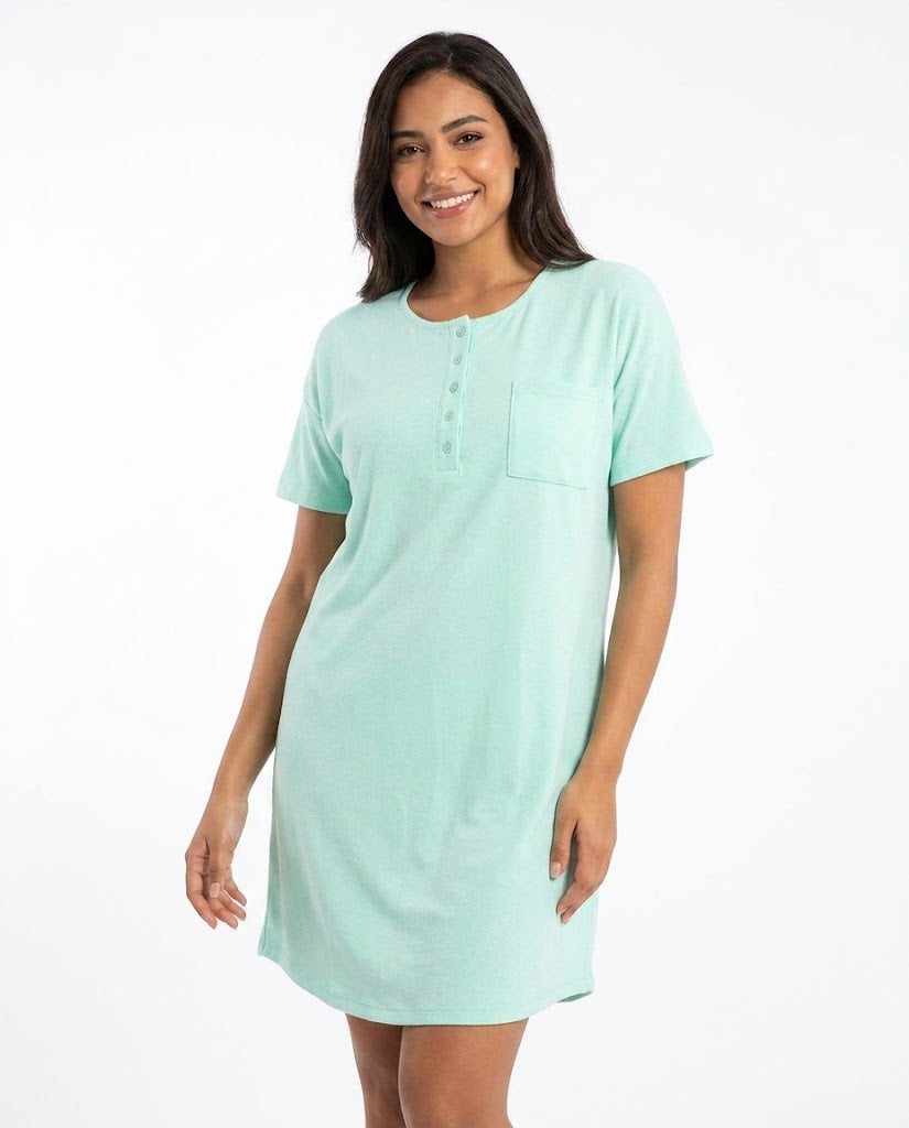 WOMEN PLAIN HALF SLEEVES NIGHTGOWN