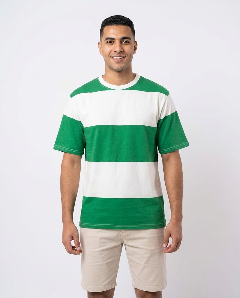 MEN STRIPPED HALF SLEEVES T-SHIRT