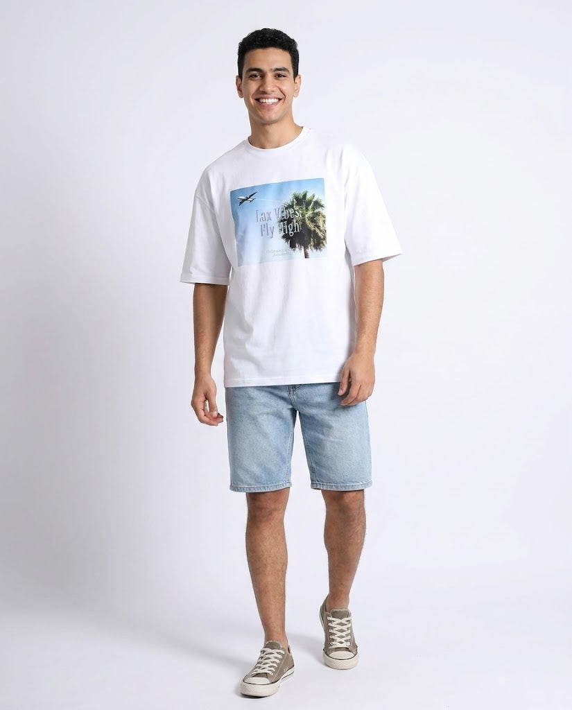 MEN PRINTED LAX VIBES OVER SIZE T-SHIRT