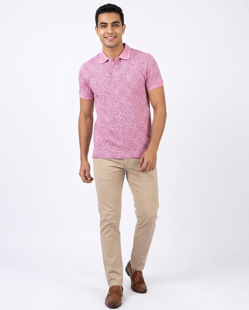 MEN PRINTED HALF SLEEVES POLO T-SHIRT