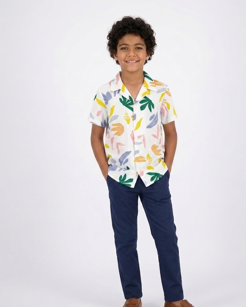 Boys Drawing Half Sleeves Shirt