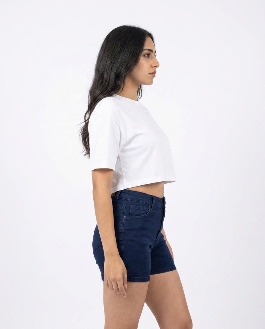 Women Loose 5-Pocket Gabardine Shorts