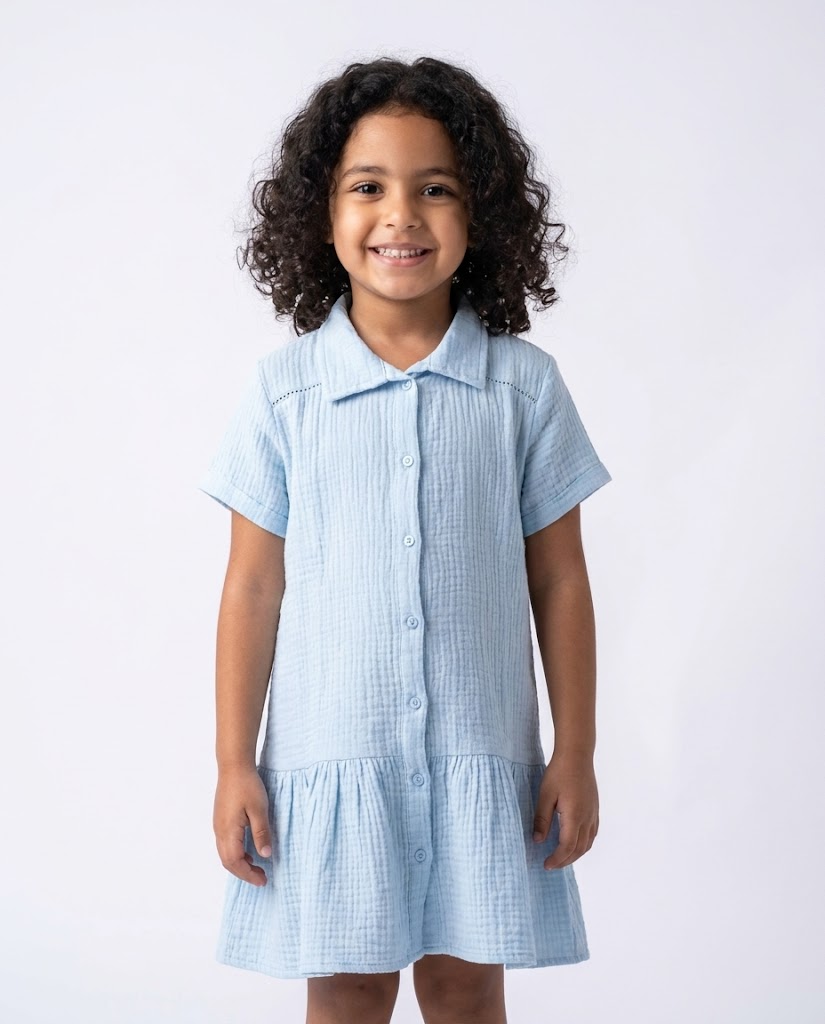 Girls Half Sleeves Dress
