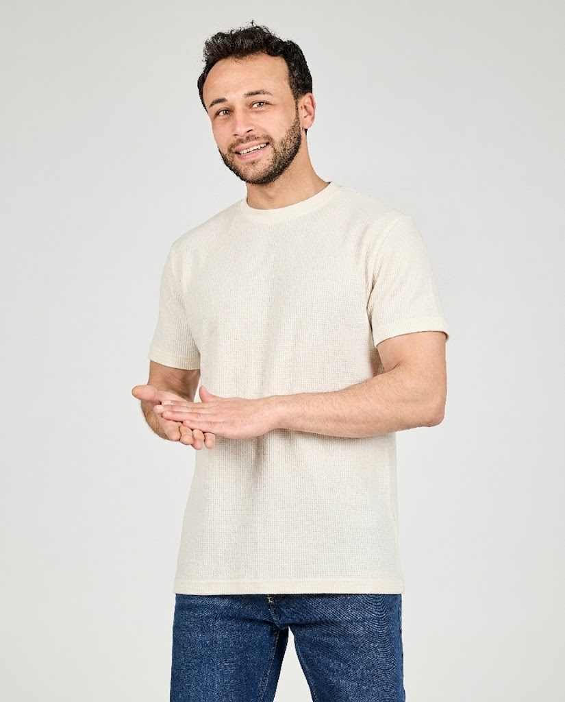Men Pattern Thermal Half Sleeves T-shirt
