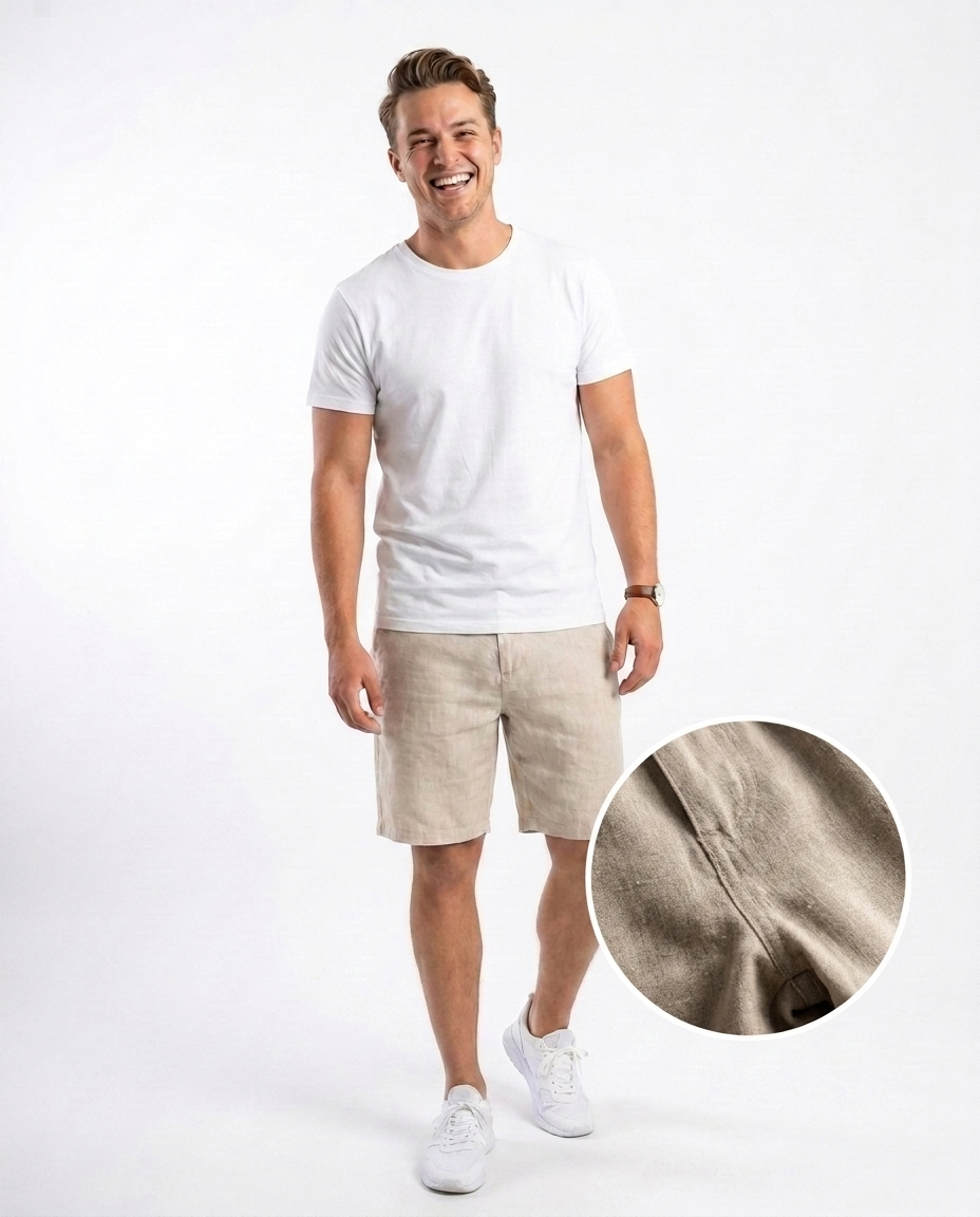 Men Linen Casual Short
