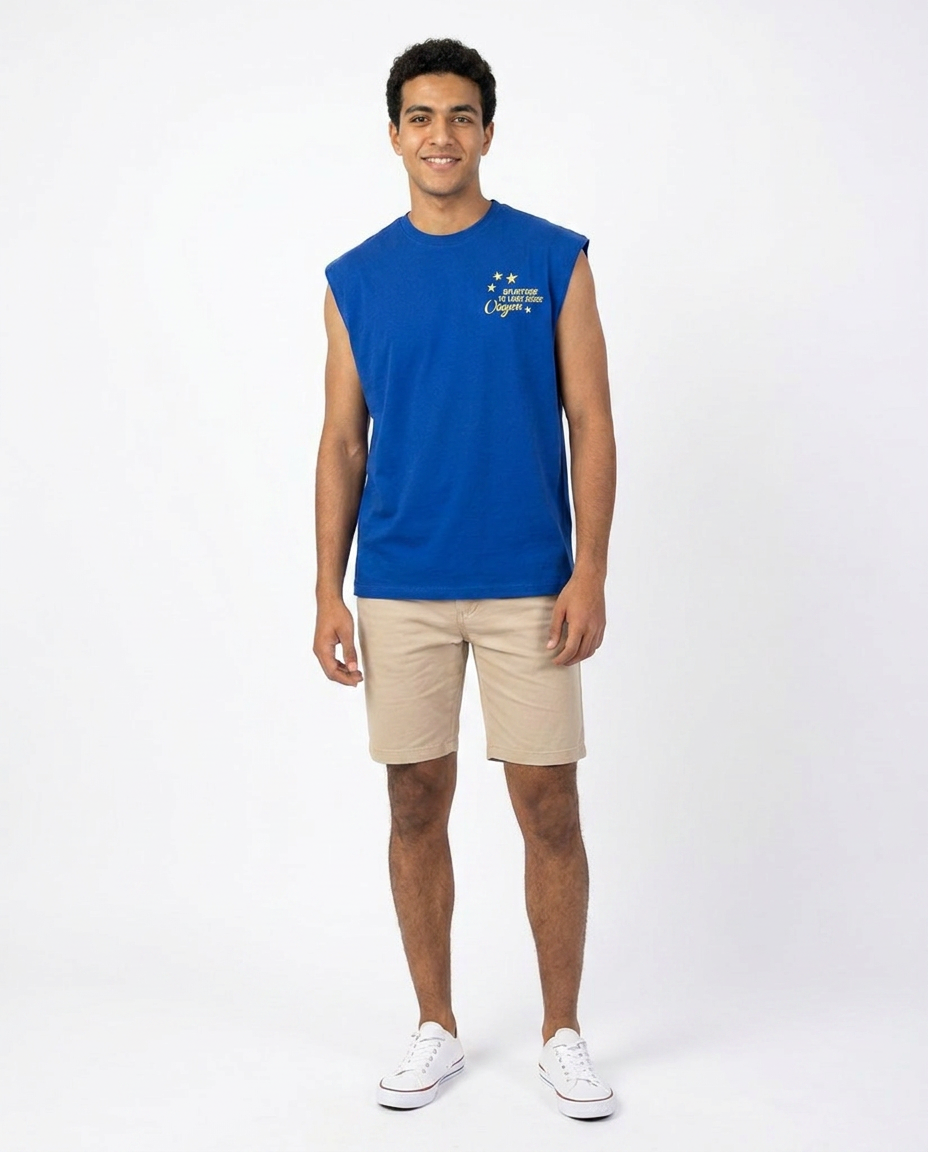 Men Printed Sleeveless T-shirt