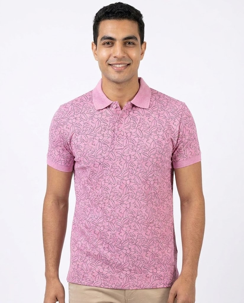 MEN PRINTED HALF SLEEVES POLO T-SHIRT