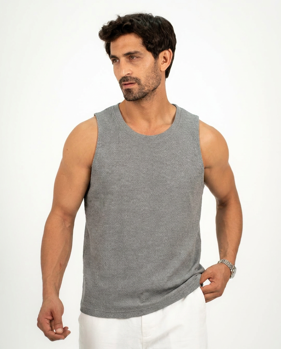 Men  Sleeveless Pattern T-shirt