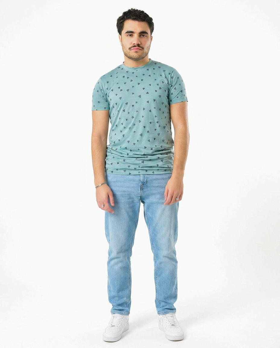 Triangles Short Sleeve Printed Mens T-shirt