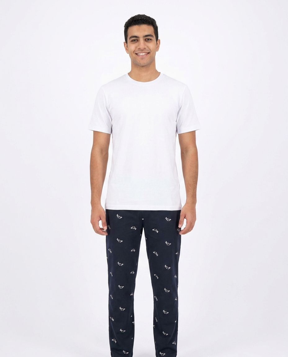 Mens Short Sleeve Pajama with Pants